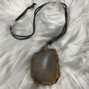 Agate Slab with Cord Necklace